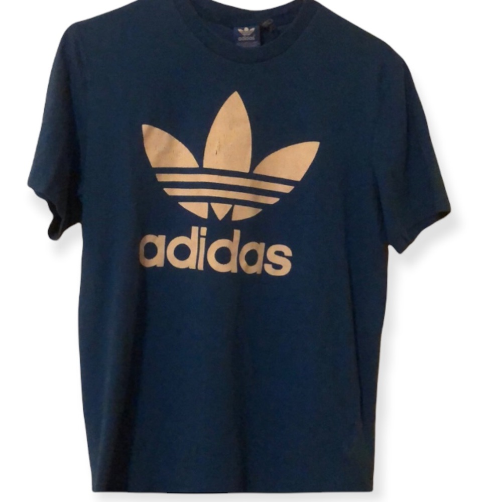 adidas Navy Blue Tee with Gold Logo